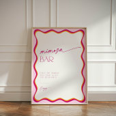 Retro farbenfroh rosa Orange Wavy Border Mimosa Ba Sockelschild