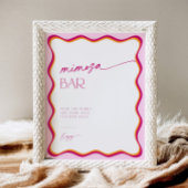 Retro farbenfroh rosa Orange Wavy Border Mimosa Ba Sockelschild