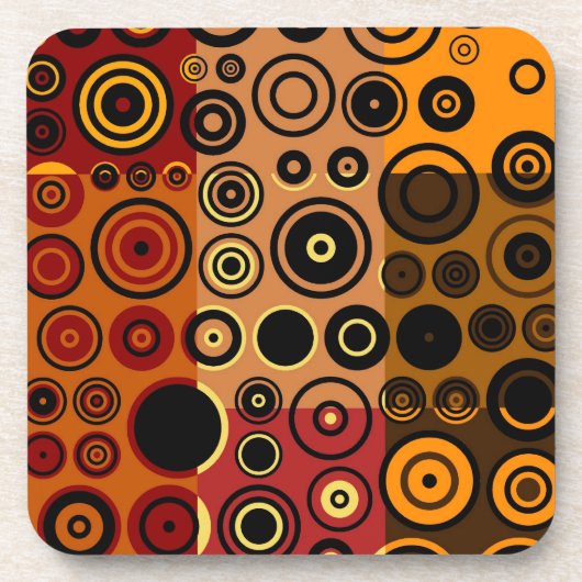 Retro Farbenfrohe 50 Abstrakt Art 3 Untersetzer (Vorderseite)