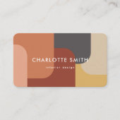 Retro Farbenfrohe abgerundete Streifen Terracotta  Visitenkarte (Vorderseite)