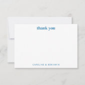 Retro farbenfrohe blaue geometrische moderne Hochz Dankeskarte (Vorderseite)