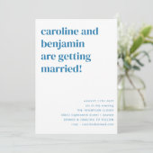 Retro farbenfrohe blaugeometrische moderne Hochzei Einladung (Stehend Vorderseite)