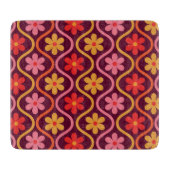 Retro Farbenfrohe Blume auf dem Oge des Mitteljahr Schneidebrett (Vorderseite)