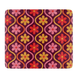 Retro Farbenfrohe Blume auf dem Oge des Mitteljahr Schneidebrett