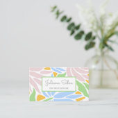 Retro farbenfrohe Blüte mit QR Visitenkarte (Stehend Vorderseite)