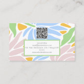 Retro farbenfrohe Blüte mit QR Visitenkarte (Rückseite)