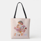 Retro farbenfrohe boho Blume Groovy Blumendesign Tasche (Rückseite)