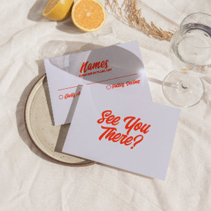 Retro farbenfrohe bright Bold Funky Moderne Hochze RSVP Karte