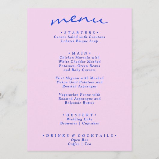 Retro farbenfrohe Bright Funky Modern Boho Wedding Menükarte (Vorderseite)