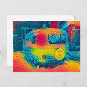 Retro farbenfrohe Camping ist für Hippies Groovy A Postkarte (Vorne/Hinten)