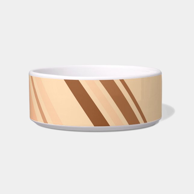 Retro farbenfrohe Diagonal Streifen Pet Schale Napf (Vorderseite)