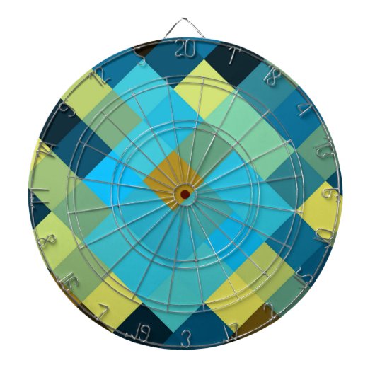 Retro Farbenfrohe Diamantstreifen Dartscheibe (vorne)