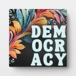 Retro farbenfrohe einfache Erklärung Politik Demok Fotoplatte