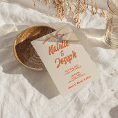 Retro farbenfrohe fette, helle Funky Moderne Hochz Einladung