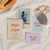 Retro farbenfrohe fette, helle Funky Moderne Hochz Einladung