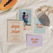 Retro farbenfrohe fette, helle Funky Moderne Hochz