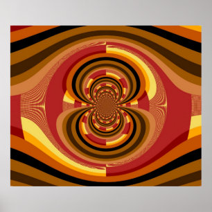 Retro farbenfrohe florale Jugendstil-Dekoration Poster