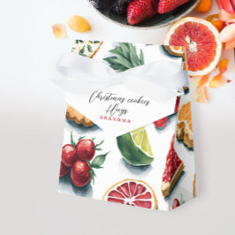 Retro farbenfrohe Früchte Zitrus Weihnachten Wasse Geschenkschachtel