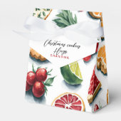 Retro farbenfrohe Früchte Zitrus Weihnachten Wasse Geschenkschachtel (Vorderseite)