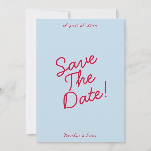 Retro farbenfrohe Funky Einzigartige Moderne Hochz Save The Date (Vorderseite)