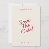 Retro farbenfrohe Funky Einzigartige Moderne Hochz Save The Date (Vorderseite)