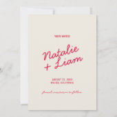 Retro farbenfrohe Funky Einzigartige Moderne Hochz Save The Date (Rückseite)