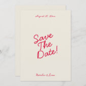 Retro farbenfrohe Funky Einzigartige Moderne Hochz Save The Date (Vorne/Hinten)