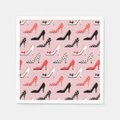 Retro farbenfrohe Girly High Heel Pump Schuhe Must Serviette (Vorderseite)