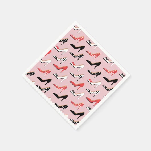 Retro farbenfrohe Girly High Heel Pump Schuhe Must Serviette (Ecke)