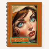 Retro farbenfrohe Girly Illustration Notizblock (Vorderseite)