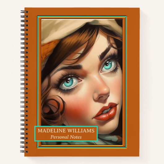 Retro farbenfrohe Girly Illustration Notizblock (Vorderseite)