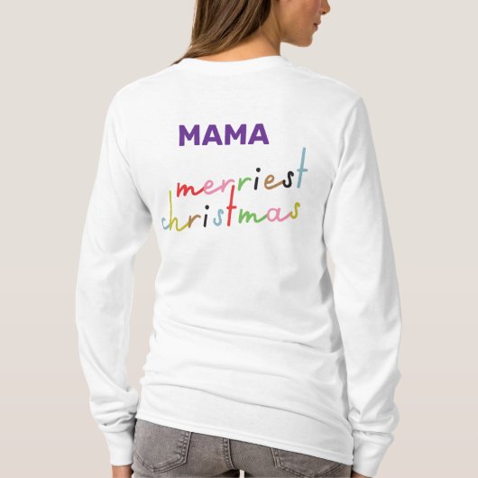 Retro farbenfrohe glücklichste Ferien MAMA LONG SL T-Shirt (Rückseite)