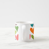 Retro farbenfrohe Groovy Valentine Herzmuster Espressotasse (Rückseite)