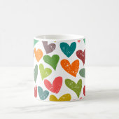 Retro farbenfrohe Groovy Valentine Herzmuster Kaffeetasse (Mittel)