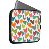 Retro farbenfrohe Groovy Valentine Herzmuster Laptopschutzhülle (Vorne Rechts)
