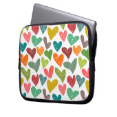 Retro farbenfrohe Groovy Valentine Herzmuster Laptopschutzhülle (Vorderseite Links)
