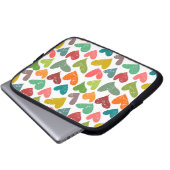 Retro farbenfrohe Groovy Valentine Herzmuster Laptopschutzhülle (Vorne Knopf)