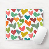 Retro farbenfrohe Groovy Valentine Herzmuster Mousepad (Mit Mouse)