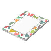 Retro farbenfrohe Groovy Valentine Herzmuster Notizblock (Rotiert)