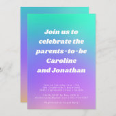 Retro farbenfrohe grüne Lila Dusche Einladung (Vorne/Hinten)