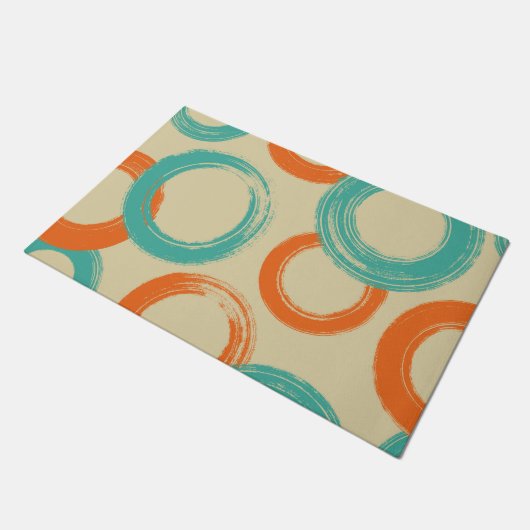 Retro farbenfrohe grungy Hintergrundematte Fußmatte (Schrägansicht)