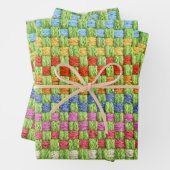 Retro-Farbenfrohe Halterung Prüfmuster Geschenkpapier Set (Beispiel)