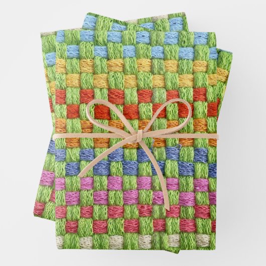 Retro-Farbenfrohe Halterung Prüfmuster Geschenkpapier Set (Beispiel)