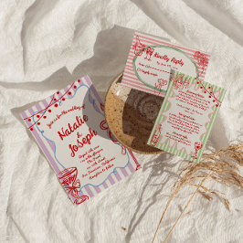 Retro farbenfrohe Hand Drawn geschrieben Quirky Ho Einladung