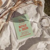 Retro farbenfrohe Hand Drawn Pastel Funky Fun Wedd Save The Date