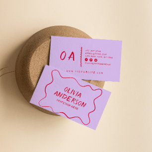 Retro farbenfrohe Hand geschrieben kühl Boho Einzi Visitenkarte