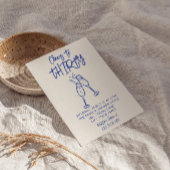 Retro farbenfrohe Hand gezeichnet 30th Cheers to B Einladung