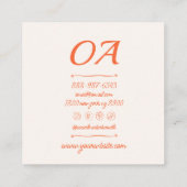 Retro farbenfrohe Hand gezogen karierte Groovy Nie Quadratische Visitenkarte (Rückseite)