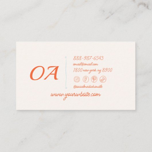 Retro farbenfrohe Hand gezogen karierte Groovy Nie Visitenkarte (Rückseite)