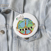 Retro farbenfrohe Hand gezogen Weltfrieden mit Tau Button (Beispiel)